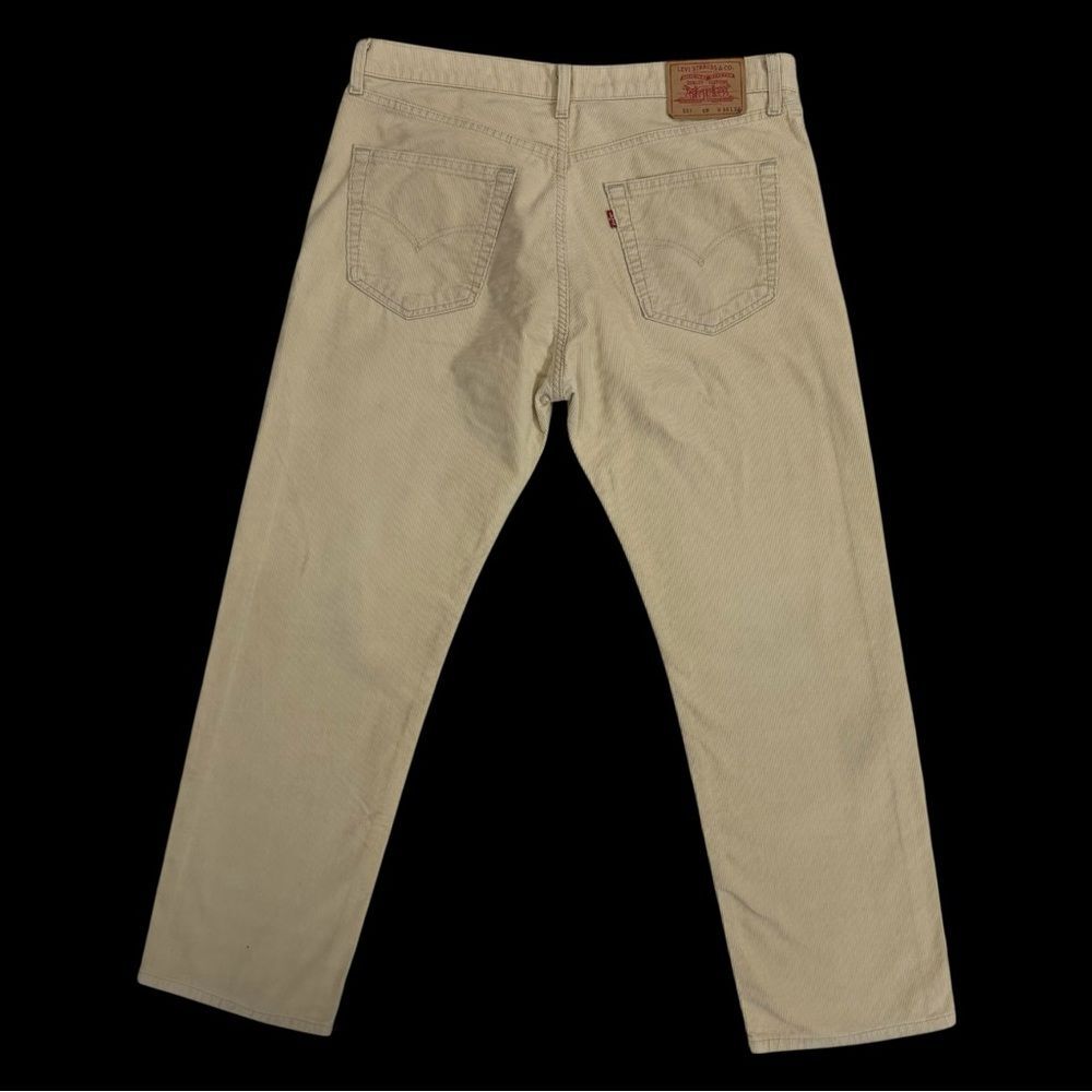 Levi's VTG 551 Corduroy Pants Men's W36 L32 Beige Tan Straight Relaxed Fit 90s - Picture 6 of 8